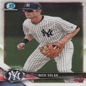 Nick Solak - 2018 Topps Chrome MLB Yankees Prospect Card - Card Number BCP104